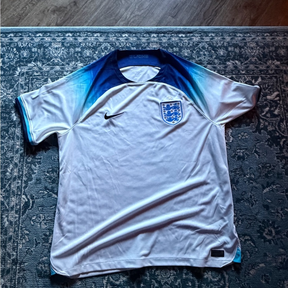 England 2018 white blue-fade authentic Nike Vapor jersey, XL, EUC”